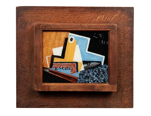 Composition cubiste, plume et encrier
